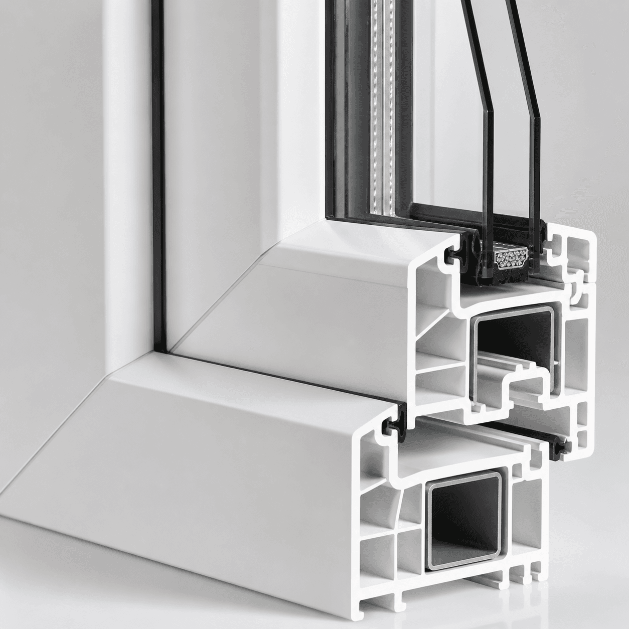 Anlin window frame and glass detail